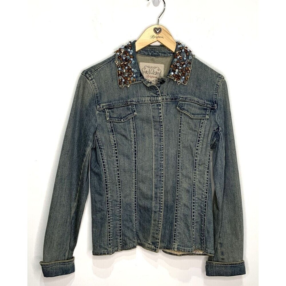 Brighton Jean Jacket Charmed Embellished Blue Size (Read measurements) w/Hanger